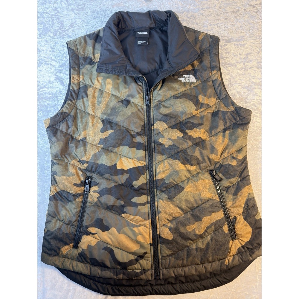 The North Face Tamburello 2 Vest Womens L Camo Insulated Quilted Full Zip